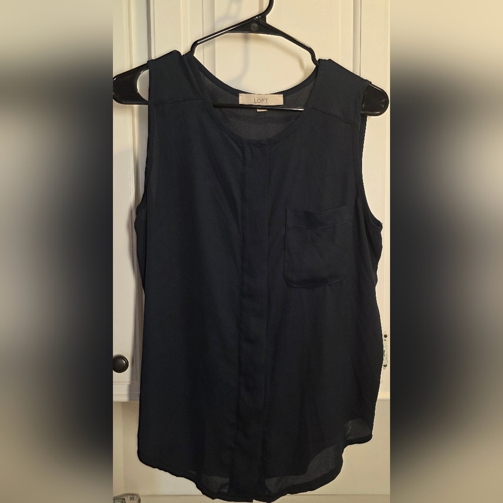 LOFT Navy Sleeveless Blouse